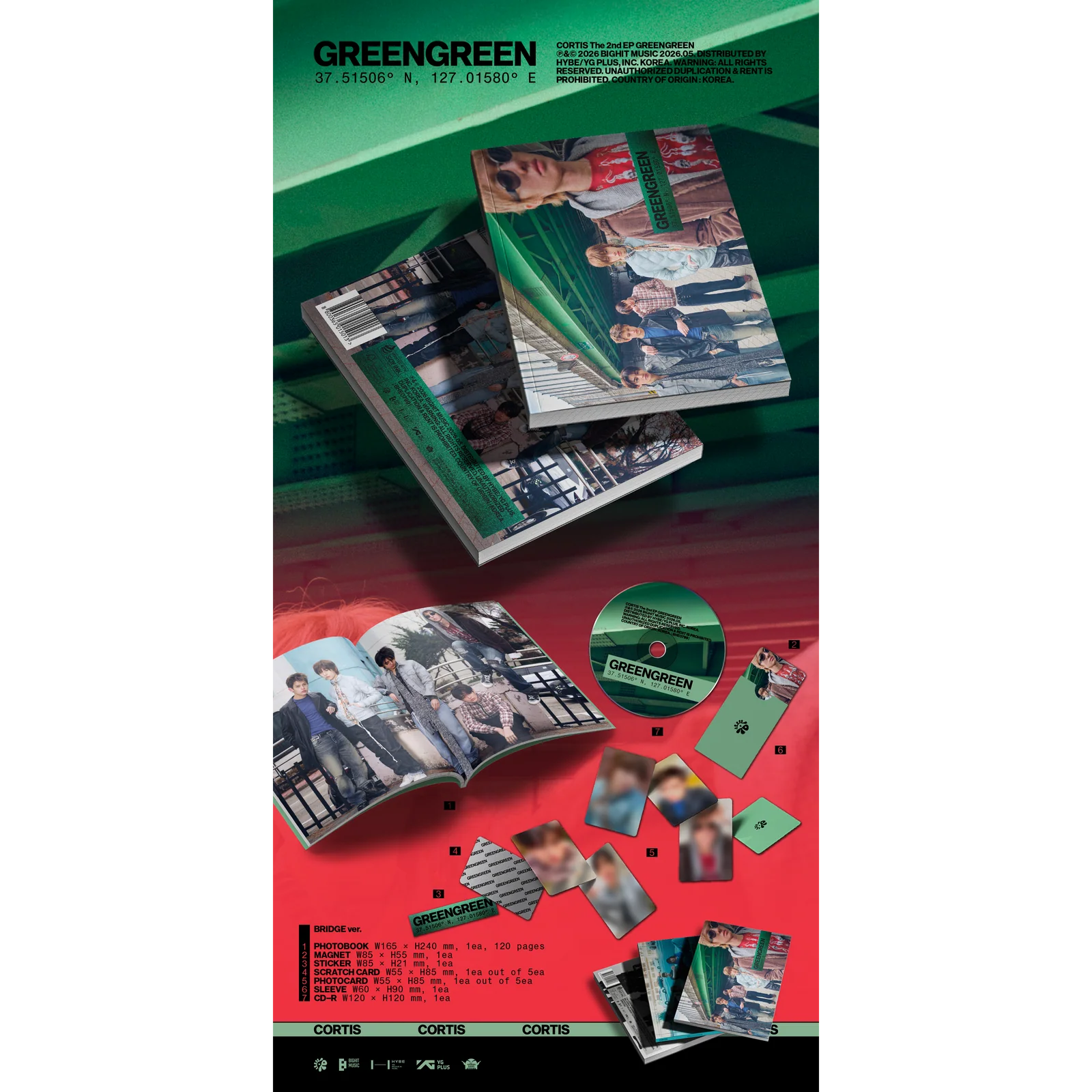 KPOP NARA 美國通路 CORTIS The 2nd EP GREENGREEN 全新未拆專