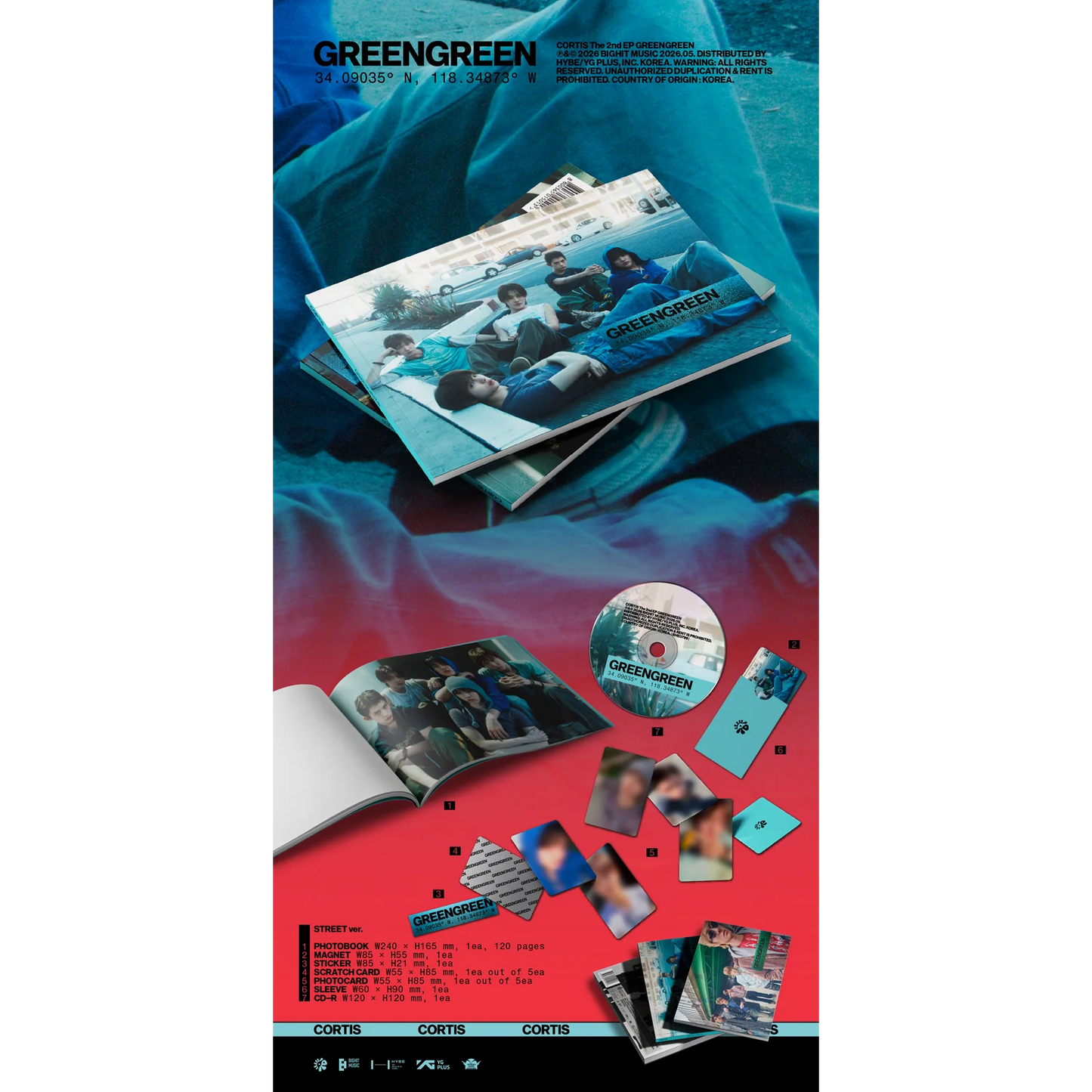 KPOP NARA 美國通路 CORTIS The 2nd EP GREENGREEN 全新未拆專