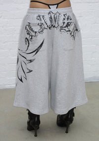 OUTLAW OVERSIZED SWEATSHORTS GREY MARL