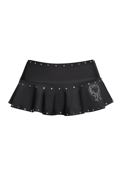 VENDETTA STUDDED MICRO SWIM SKIRT BLACK